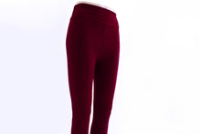 Load image into Gallery viewer, Solid Burgundy Wholesale Leggings

