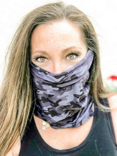 Load image into Gallery viewer, Gray Camo Face Cover/Headband
